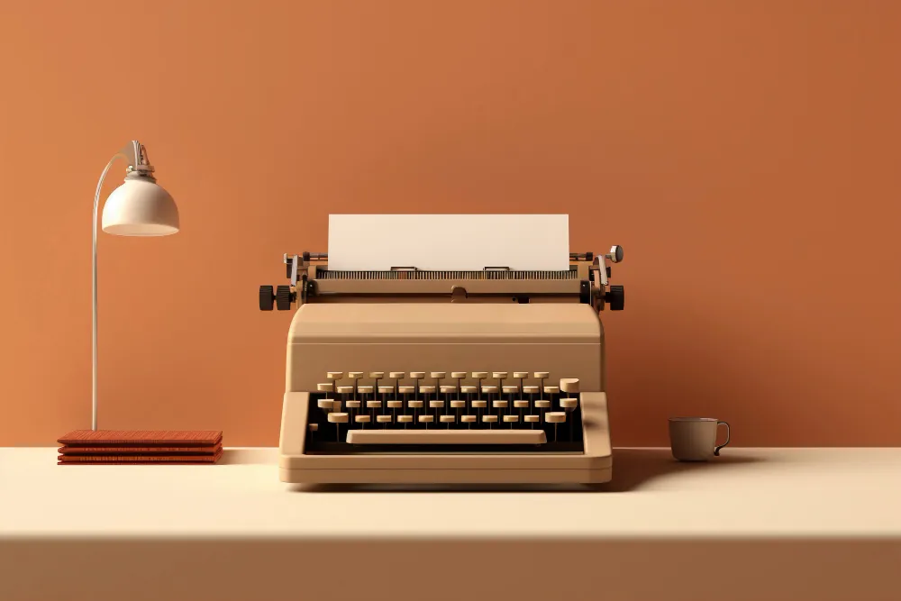 A typewriter on a desk